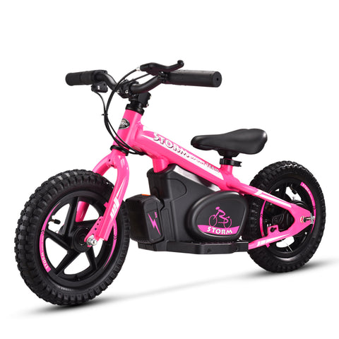 Storm Buggies Kids 100w 12" Electric Balance Bike - Pink