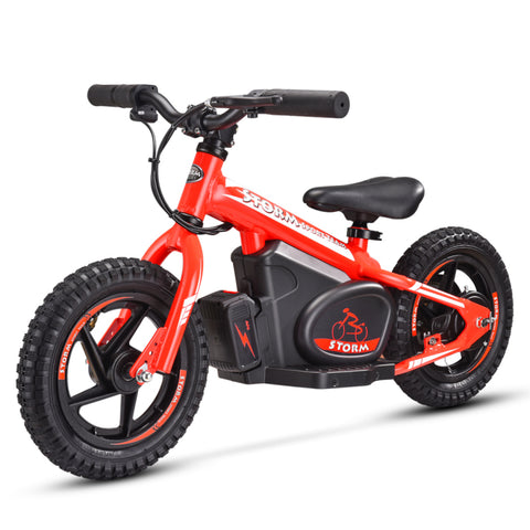 Storm Buggies Kids 100w 12" Electric Balance Bike - Red