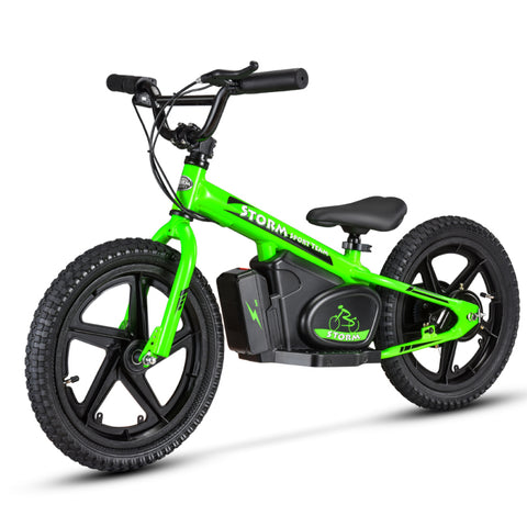 Storm Buggies Kids 170w 16" Electric Balance Bike - Green